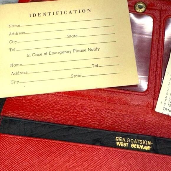 Vintage Goatskin Leather Kisslock Wallet 1960s Original Paperwork RICO Ostrich - Picture 7 of 10